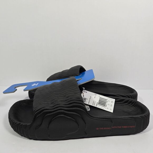Adidas Adilette 22 Slides Black Scarlet Slip On Sandals Mens Size 12 NEW ID4925